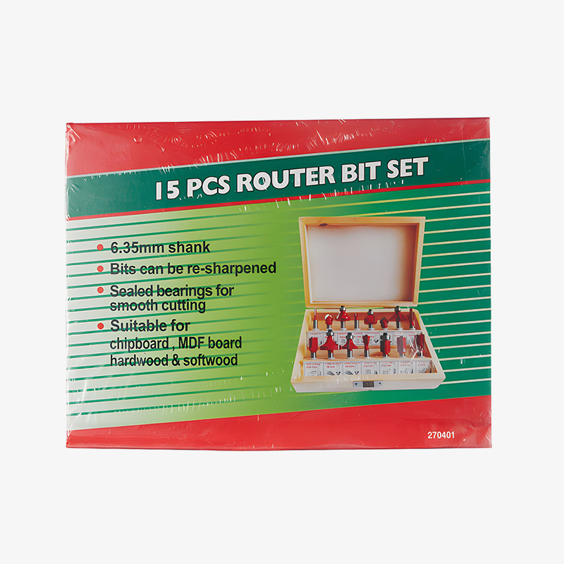 15件木工路由器钻头套装